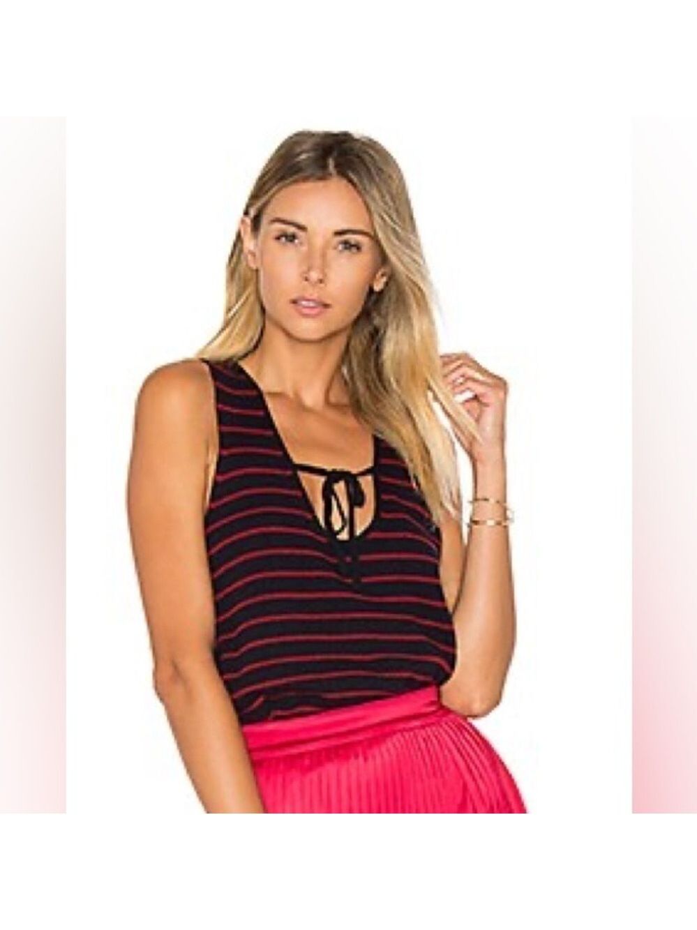 Elizabeth and James Dahlia Top in Royal & Bright Cardinal Sz Large